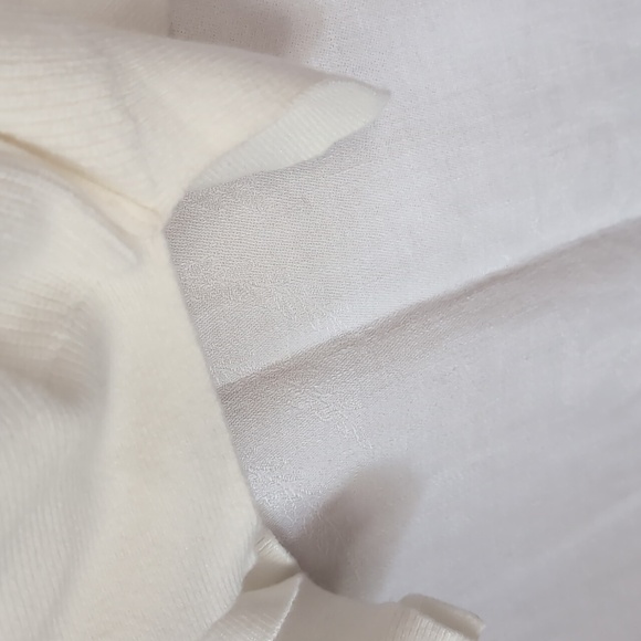 Anrabess Cream Ribbed Crewneck Sweater Size Medium - Picture 4 of 5